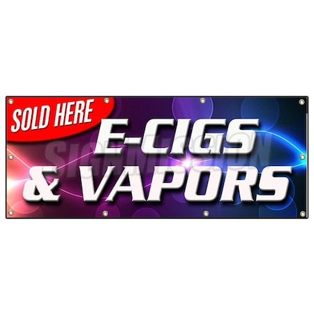 Signmission E-CIGS & VAPORS SOLD HERE BANNER SIGN pipes flavored pens hookah B-96 E-Cigs & Vapors Sold